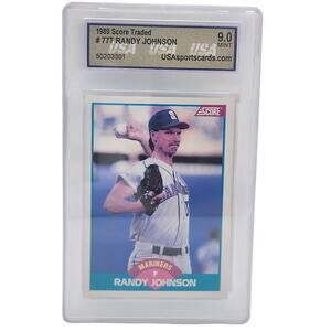 ​1989 Score Traded Randy Johnson Rookie Card #77T Seattle Mariners USA 9.0 Mint